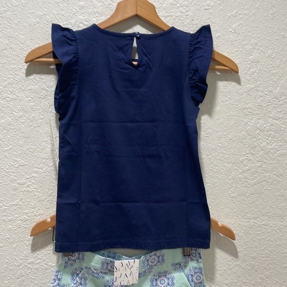 Janie and jack girls navy blue top & floral shorts SET size 8 NWT… - Picture 7 of 9